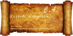 Czifrák Armilla névjegykártya